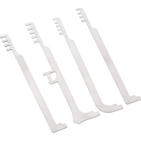 peignes de déverrouillage portables en acier inoxydable, avec dents métalliques, pour la réparation des serrures de pompiers. (1/5)