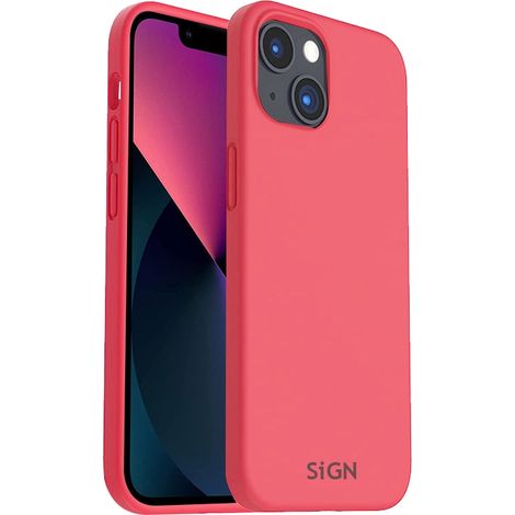 Coque en silicone liquide pour iPhone 14 Plus - Rouge pastèque