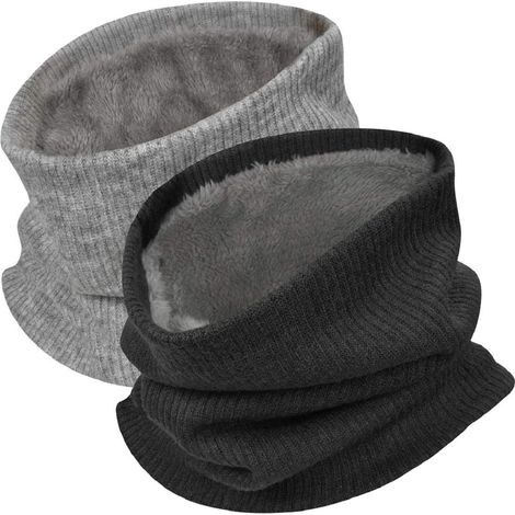 Chauffe-cou unisexe d'hiver, écharpe tricotée, écharpe tubulaire, pour homme, tour de cou pour homme et femme, moto, cyclisme, masque tube, écharpe loop (1/4)