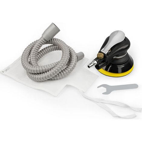 Lijadora orbital neumática aleatoria 5 pulgadas, alta resistencia con manguera y bolsa, para pulir lijar desbastar autos metal madera cera (1/5)