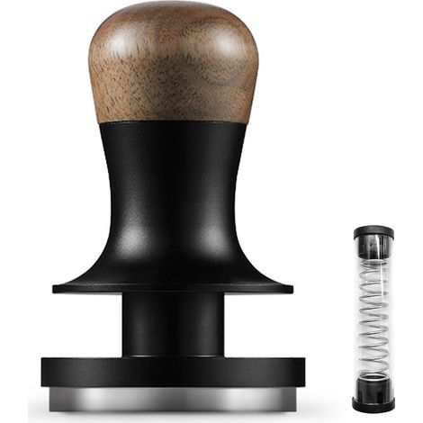 Tasseur à café MHW-3BOMBER 30 lbs automatique, base inox 304 et manche en bois de noyer, pression constante pour espresso parfait (1/3)