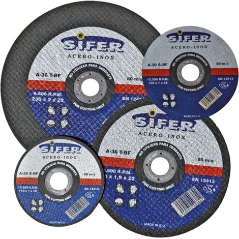 Disco da taglio SIFER 230x2x22 R159 in acciaio inox