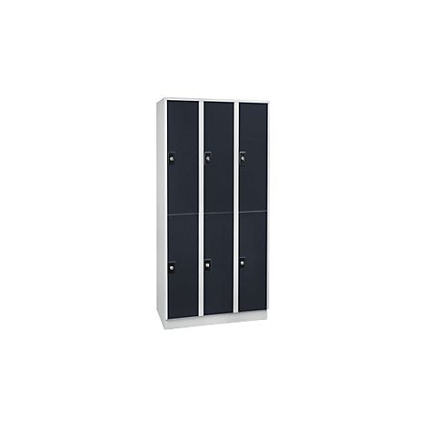 Taquilla de dos pisos Stuttgart  3 secciones  A 900 mm  gris
