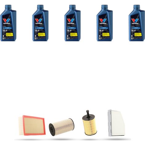 Kit tagliando 4 FILTRI e 5L OLIO compatibile con Audi A3 II (8P1,8PA) 2.0 tdi 125kw dal 2006 (1/5)