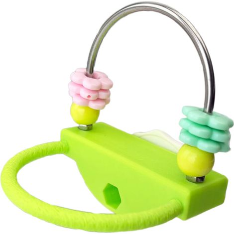 Juguete masticable colorido para pájaros, soporte para percha - Verde (1/2)