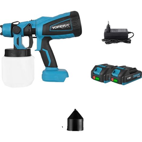 Pistolet à Peinture Électrique Sans Fil, Haute Vitesse, Design Portable, Ensemble de batteries 2x128VF (1/2)