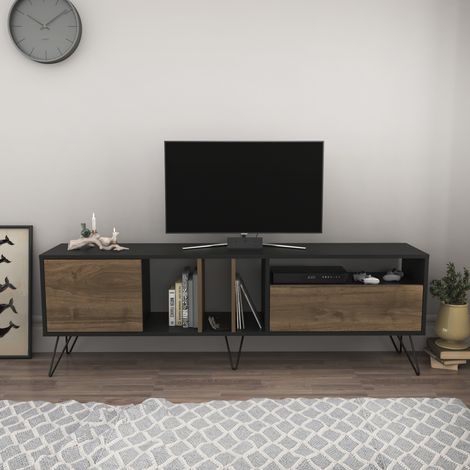 Mistico TV 180 Meuble TV en Métal et Bois d'Ingénierie