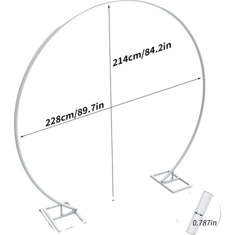 Arco de boda, estructura metálica duradera, diseño desmontable, riel individual de 2,4 m, L (1/2)