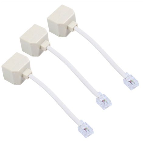 Convient pour les adaptateurs répartiteurs de filtre RJ11 mâle vers double femelle (3 unités)
