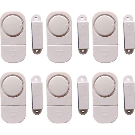 Lot de 6 alarmes antivol sans fil pour portes et fenêtres d'appartement, à installer soi-même. (1/5)