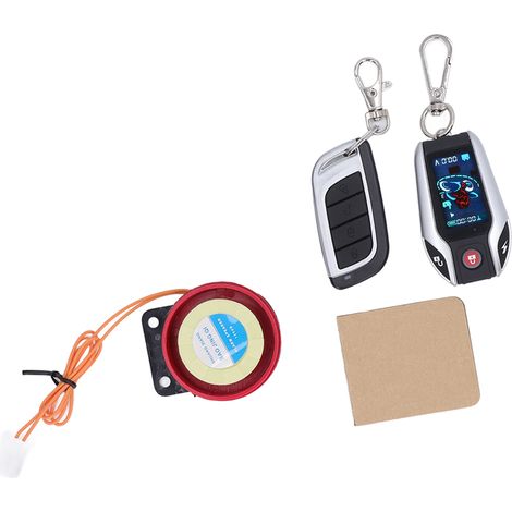 Système d'alarme antivol bidirectionnel universel PKE pour véhicule, étanche, avec écran LCD, pour moto (sans dispositif de surveillance de la pression des pneus). (1/5)