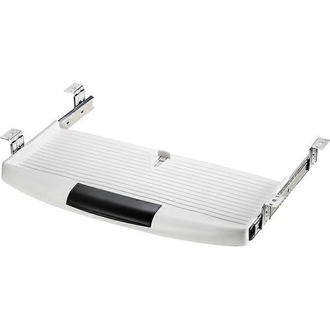 Plateau pour clavier sous bureau, support coulissant blanc (1/5)