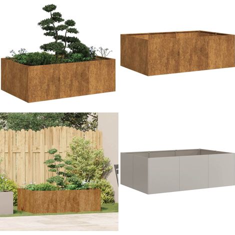 vidaXL Jardinière rouillé 120x80x40 cm acier inoxydable (1/5)