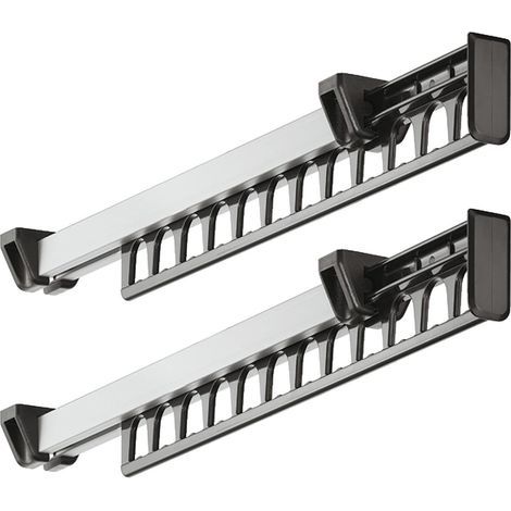 Porte-vêtements Armoire Garde-Robe Extractible Coulissant pour Cintre Support Portemanteau for pour 12 Cintres Longueur 312 mm Lot de 2 (1/4)