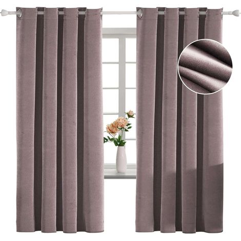 Tende oscuranti termiche con occhielli, rosa, 140×175 cm, 2 pezzi.