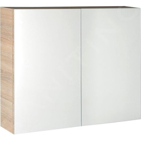 Armoire à miroir VEGA 80x70x18cm, chêne plaqué (1/5)