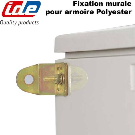 4 supports de fixation murale pour coffret polyester