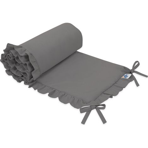 Tour de lit universel avec volant pour lit bébé - anthracite