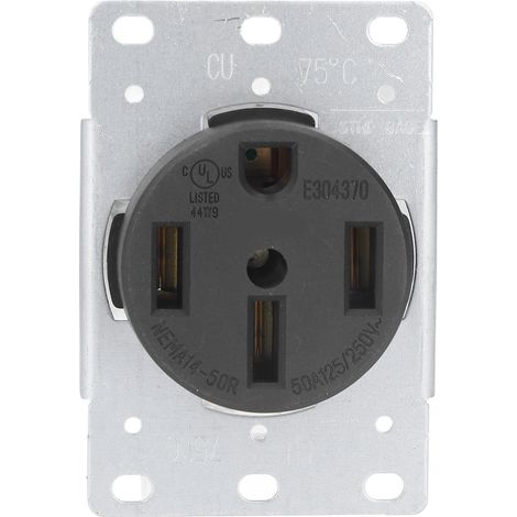 Prise de courant industrielle NEMA 14-50R, norme américaine, 4 trous, 50A, 125V/250V (1/5)