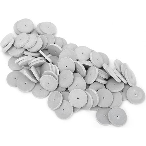 100 fraises de laboratoire dentaire, outil de polissage abrasif en caoutchouc (gris fin) (1/5)