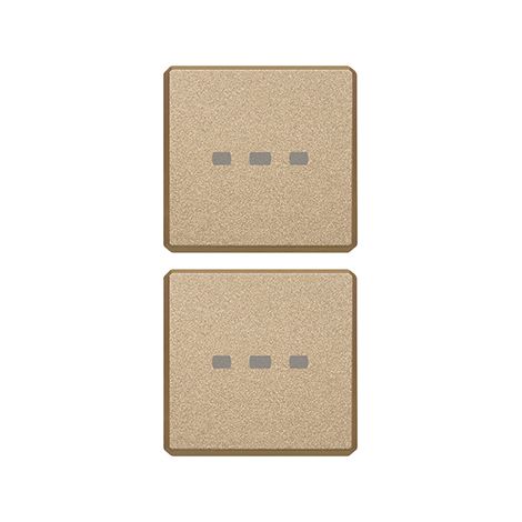 VIMAR – 22751.88 Zwei neutrale, flache Tasten, satinierte Goldbeleuchtung