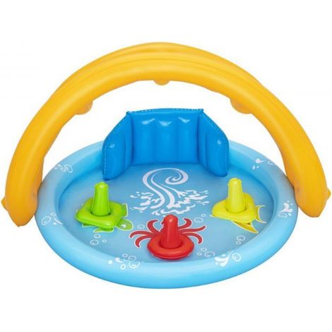 Bestway Piscina Gonfiabile Infantile con Tetto Rimovibile 115x89x76 cm +6 Mesi Giardino 52568 (1/5)