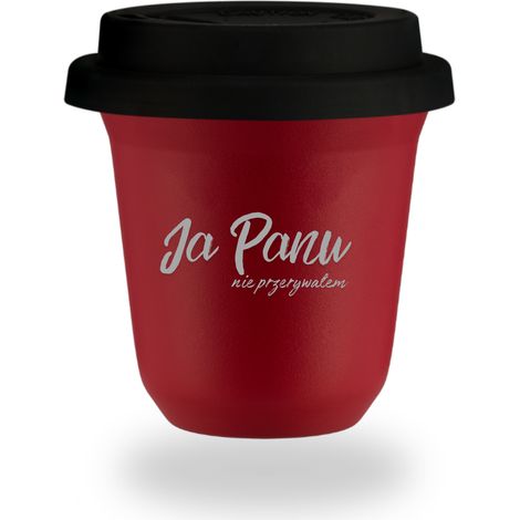240 ml ROTER Becher mit der Aufschrift „Ich habe dich nicht unterbrochen“ und schwarzem Deckel