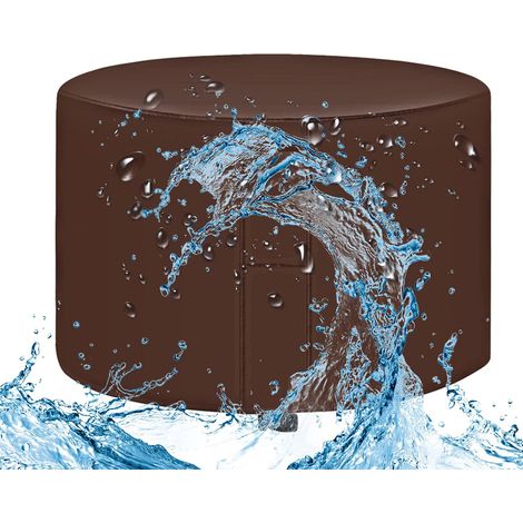 Runde Schutzhülle für Gartenmöbel, wasserdichte und winddichte Schutzhülle aus 420D-Material, braun, 142 x 68 cm (1/4)