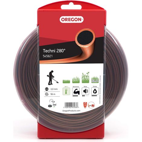 Hilo para desbrozadora Redondo Techni 280° Marrón/Negro ø3.0mm/56m Oregon 545821 (1/5)