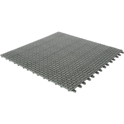 Set da 10 Piastrelle in Plastica Flessibili Drenanti 55,5 x 55,5 cm da Esterno Giardino 3,08 m2 colore: Grigio