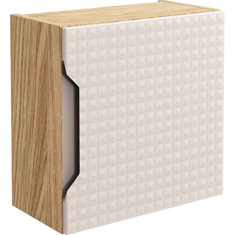 Schrank Mallory mit 1 Tür, Beige und Holzoptik, 35cm