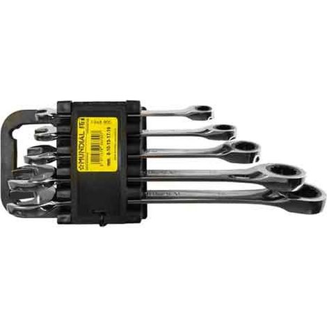 SERIE CHIAVI COMBINATE A CRICCHETTO MUNDIAL 5 pezzi (8÷19 mm)