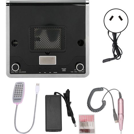 108W 4-en-1 Aspirateur à Poussière pour Ongles, Lampe LED de Séchage avec Meuleuse, 100-240V Noir, Fiche AU (1/5)