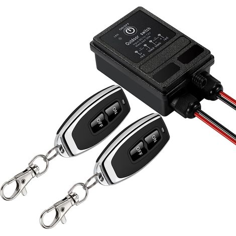 Commutateur à distance sans fil, commutateur à distance RF DC 12V/24V/48V/72V, relais 40A, faisceau de 328 pieds de long. (1/5)