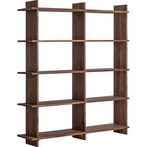 Étagère modulaire design brutaliste en bois de sal marron - Marron bois de sal teinté (1/5)