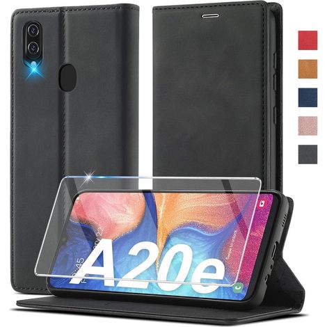 Coque portefeuille à rabat en cuir pour Samsung Galaxy A20e avec béquille et porte-cartes (1/5)