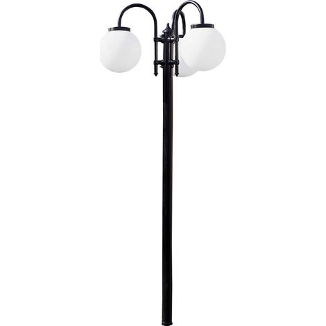 Columna clásica 3 brazos BOOM IP44 E27 3x42W 2050mm Negro