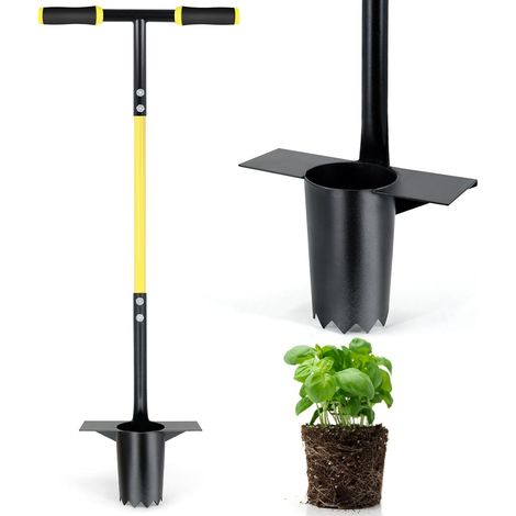 Long Handle Bulb Planting Tool Heavy Duty Stainless Steel with Ergonomic Handle Ideal for Planting Bulbs, Seedlings, Flowers and Vegetables, Gardening Tool (1/5)