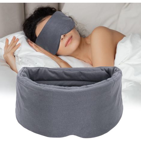 Masque de sommeil - Masque de sommeil ultra doux et confortable pour la maison, les voyages et le travail posté, avec coussinets nasaux, masque oculaire bloquant totalement la lumière, sangle réglable