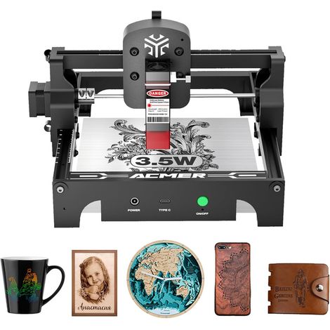 Lasergraviermaschine Mini 3.5W Holz Metall Lasergravur und Laserschneiden DIY (1/4)