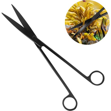 Ciseaux pour aquarium et terrarium, ciseaux de plantation en acier inoxydable pour plantes aquatiques d'aquarium. (1/4)