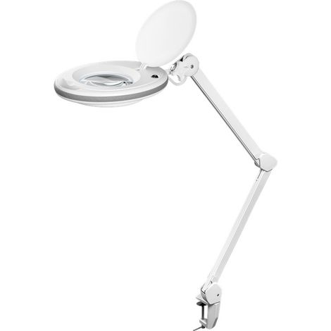 goobay 60360 Lámpara de Aumento LED con Pinza/lámpara de Aumento de plástico / 8 W de Consumo, Temperatura de Color 6500 K/Flujo Luminoso 650 LM/tensión de Servicio 230 V (AC) / Blanco