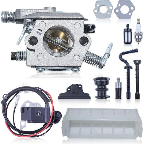 Carburateur de Rechange pour Stihl 021 023 025 MS 210 MS 230 MS 250 avec Bobine D'allumage Remplace Walbro WT-286 Tronconneuse Pieces Détachées avec Filtre kit 11231601650 (1/5)