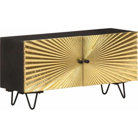 vidaXL Meuble TV 90x30x45 cm Bois de manguier massif (1/5)