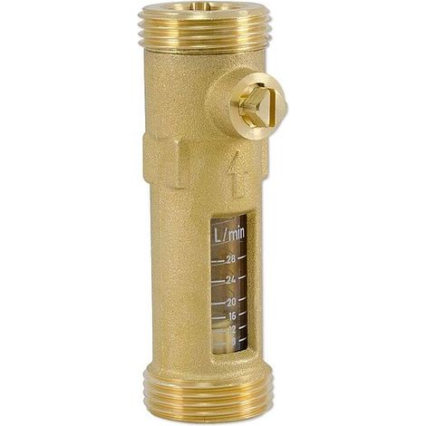 Durchflussmengenbegrenzer für Heizung und Solar - 2 x 1'' AG - Anzeige 8 bis 28 l/min - max.