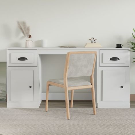 Desk with Cabinet White Engineered Wood vidaXL (1/5)