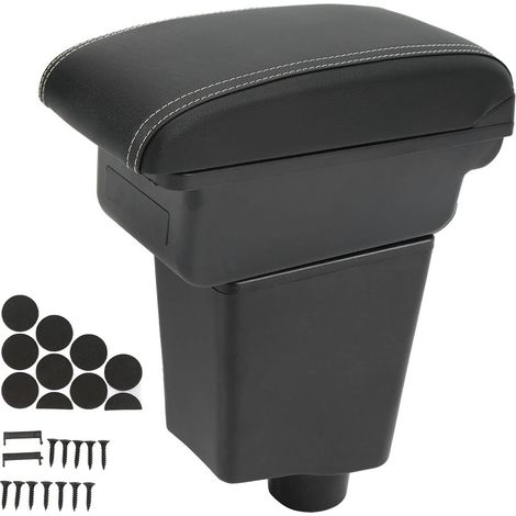 Ej.Life Armlehnenbox, Konsolenaufbewahrung mit USB-Anschlüssen, Kunstleder, Leises Schließen, Ersatz für Captur Clio 4 A (1/5)