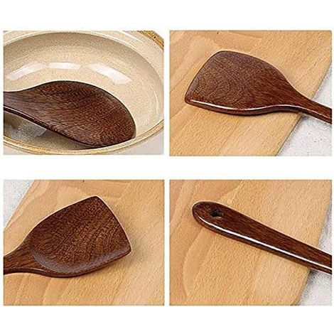 Cuillères de cuisine en bois pour la cuisine Cuillères de cuisine Ustensiles de cuisine Une variété de styles (cuillères à huile) (1/4)