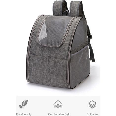 Sac à dos de transport pliable pour animaux de compagnie, sac en maille respirant avec coussinet intérieur pour chats et petits chiens, voyage Camping randonnée (1/5)