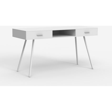 Escritorio estilo nórdico blanco escandinavo con 2 cajones 150x60cm Sidney (1/4)